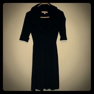 Black cowl neck sweater dress